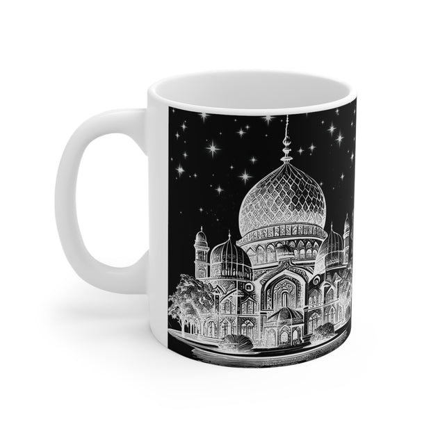 Ceramic Coffee Cups with Image of stenciled Masjid