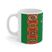 Ceramic Coffee Cup with Flag of Turkmenistan