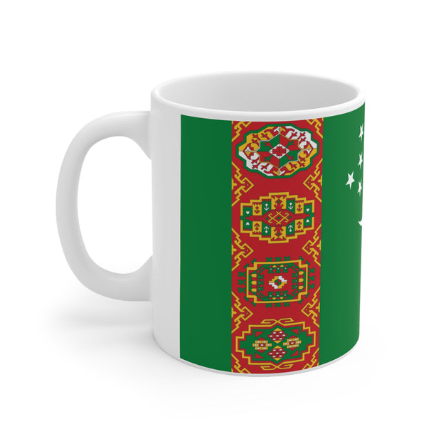 Ceramic Coffee Cup with Flag of Turkmenistan