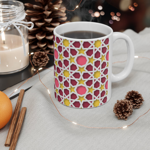 Ceramic Coffee Cups with colorful Islamic Geometric patterns