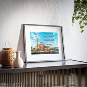 Masjid of Sharm El-Sheikh, Egypt with Quranic verse framed Poster