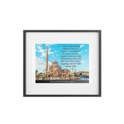 Masjid of Sharm El-Sheikh, Egypt with Quranic verse framed Poster