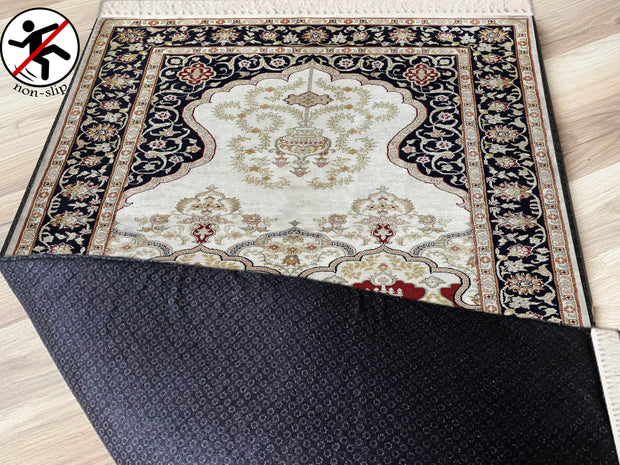 Thick Foam Padded Oriental Prayer Rug, Luxury Yaseen,  Pearl Tasbeeh, İslamic Gift Set