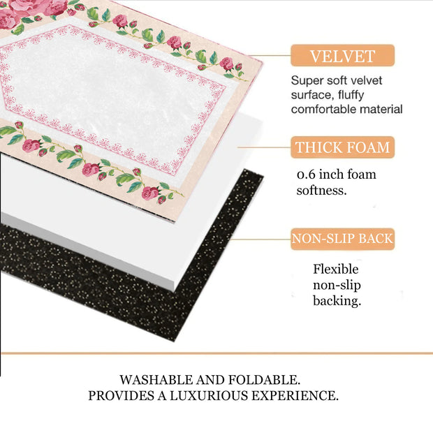 Extra Thick Foam Padded  Flower Prayer Rug