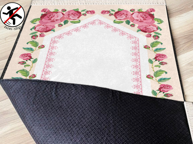 Extra Thick Foam Padded  Flower Prayer Rug