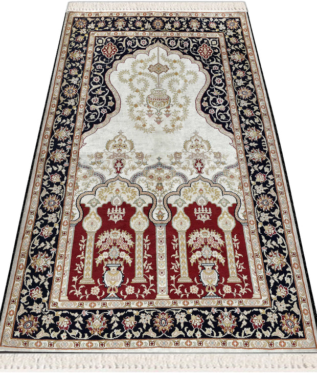 Thick Foam Padded Oriental Prayer Rug, Luxury Yaseen,  Pearl Tasbeeh, İslamic Gift Set