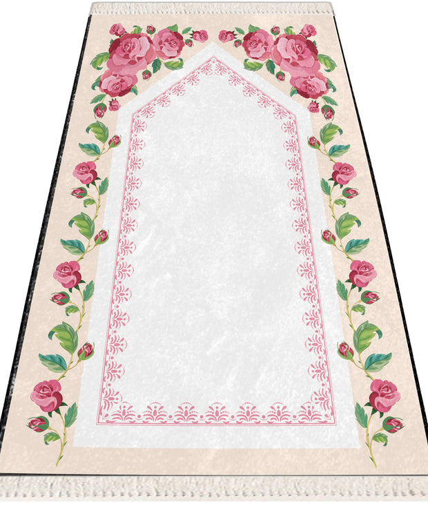 Extra Thick Foam Padded  Flower Prayer Rug