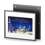  Beautiful Crystal Mosque Malaysia with Wise quote of Rumi  Islamic Canvas and Giftware  14″ x 11″ (Horizontal) / Black Frame / Matte-15" x 10" (Horizontal) / Black Frame / Matte-16″ x 12″ (Horizontal) / Black Frame / Matte