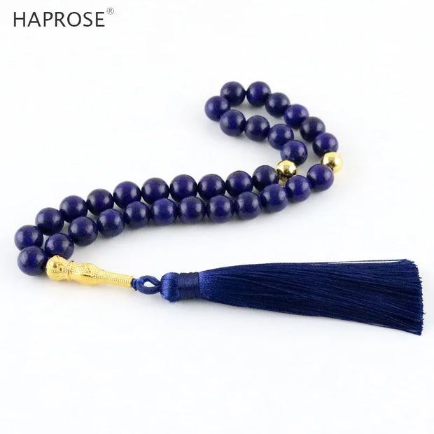 Natural Lapis lazuli Stone  33 99 Tasbih Eid Gift For Man Islam Prayer Beads Misbaha Islamic Bracelets Gift