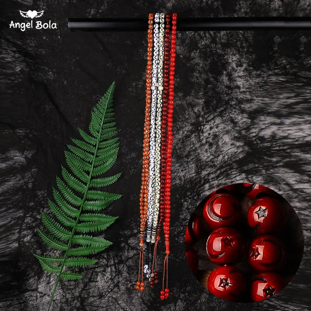 8mm Star Moon Pattern Islam  Beads 99 Allah Prayer Beads