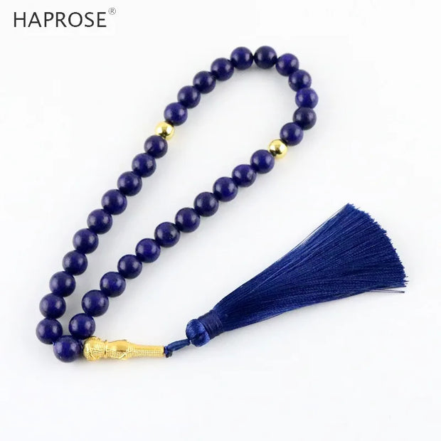 Natural Lapis lazuli Stone  33 99 Tasbih Eid Gift For Man Islam Prayer Beads Misbaha Islamic Bracelets Gift