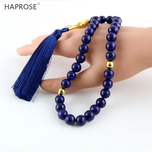 Natural Lapis lazuli Stone  33 99 Tasbih Eid Gift For Man Islam Prayer Beads Misbaha Islamic Bracelets Gift