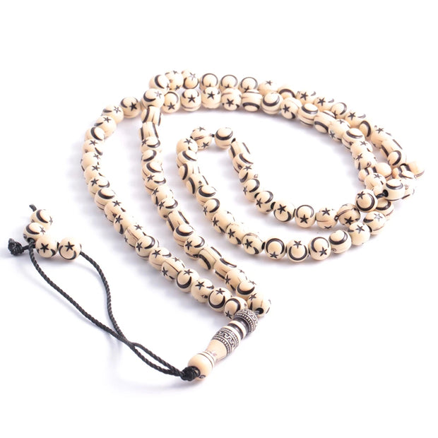 8mm Star Moon Pattern Islam  Beads 99 Allah Prayer Beads