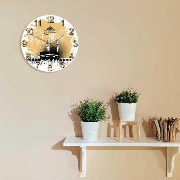 Mecca Holy Kaaba Modern Design Silent Wall Clock Ramadan Kareem Mosque