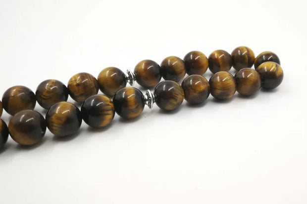 Man Tasbih Natural Tiger eye stone Islamic prayer beads Islamic Eid Ramadan Quality Gifts  33 99 beads