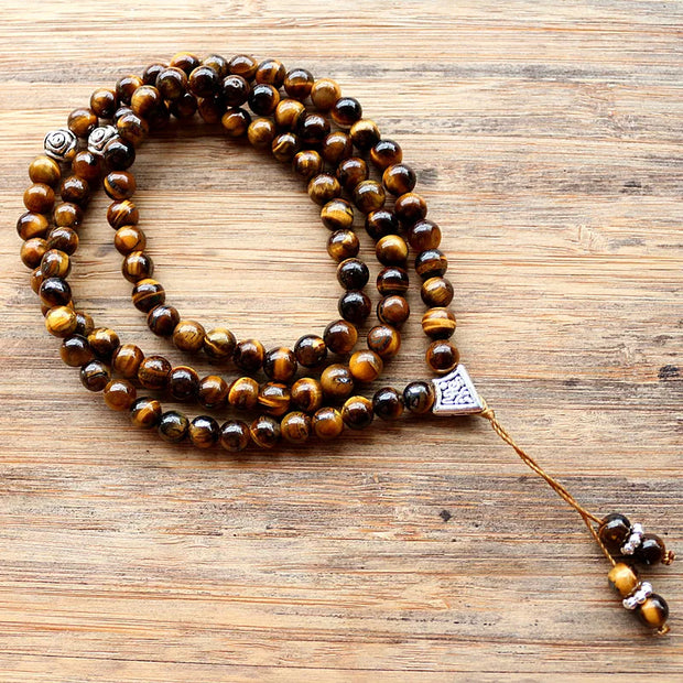 Handmade 6mm Natural Stone Bead With Alloy Charm Shape 99 Prayer Beads Islamic Tasbih