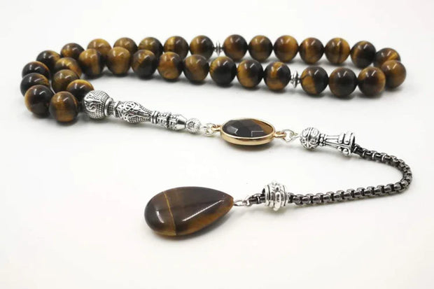 Man Tasbih Natural Tiger eye stone Islamic prayer beads Islamic Eid Ramadan Quality Gifts  33 99 beads