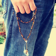 Handmade 6mm Natural Stone Bead With Alloy Charm Shape 99 Prayer Beads Islamic Tasbih