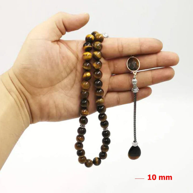 Man Tasbih Natural Tiger eye stone Islamic prayer beads Islamic Eid Ramadan Quality Gifts  33 99 beads