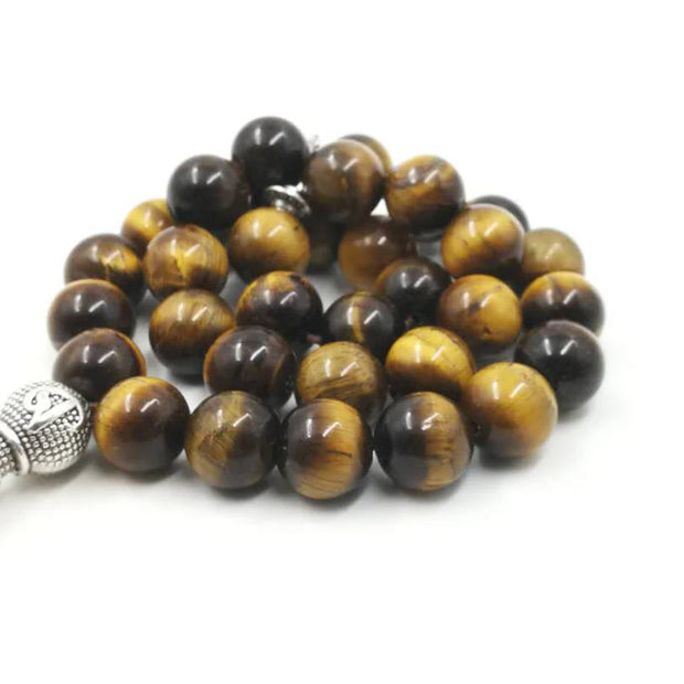 Man Tasbih Natural Tiger eye stone Islamic prayer beads Islamic Eid Ramadan Quality Gifts  33 99 beads