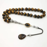 Man Tasbih Natural Tiger eye stone Islamic prayer beads Islamic Eid Ramadan Quality Gifts  33 99 beads