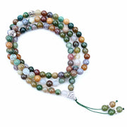 Handmade 6mm Natural Stone Bead With Alloy Charm Shape 99 Prayer Beads Islamic Tasbih