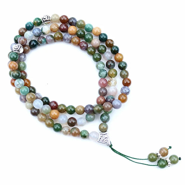 Handmade 6mm Natural Stone Bead With Alloy Charm Shape 99 Prayer Beads Islamic Tasbih