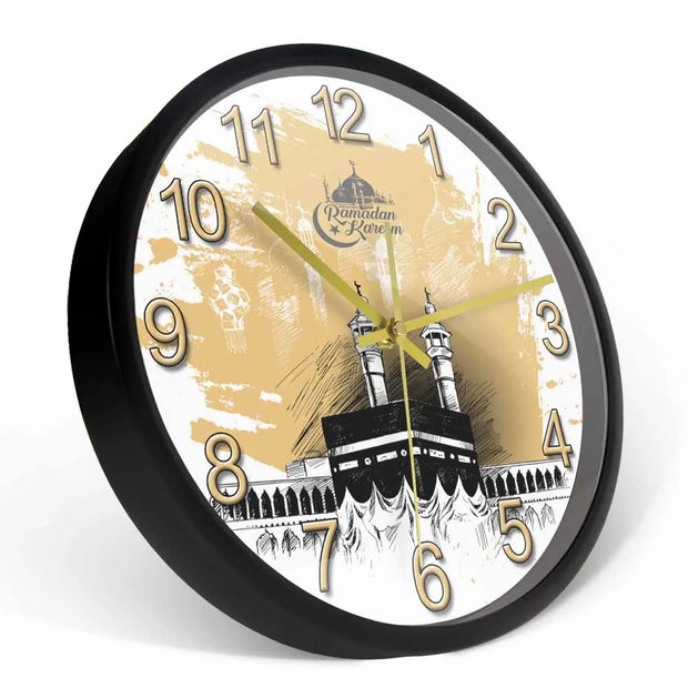 Mecca Holy Kaaba Modern Design Silent Wall Clock Ramadan Kareem Mosque