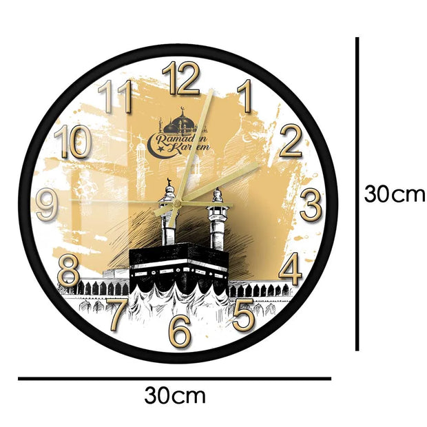 Mecca Holy Kaaba Modern Design Silent Wall Clock Ramadan Kareem Mosque