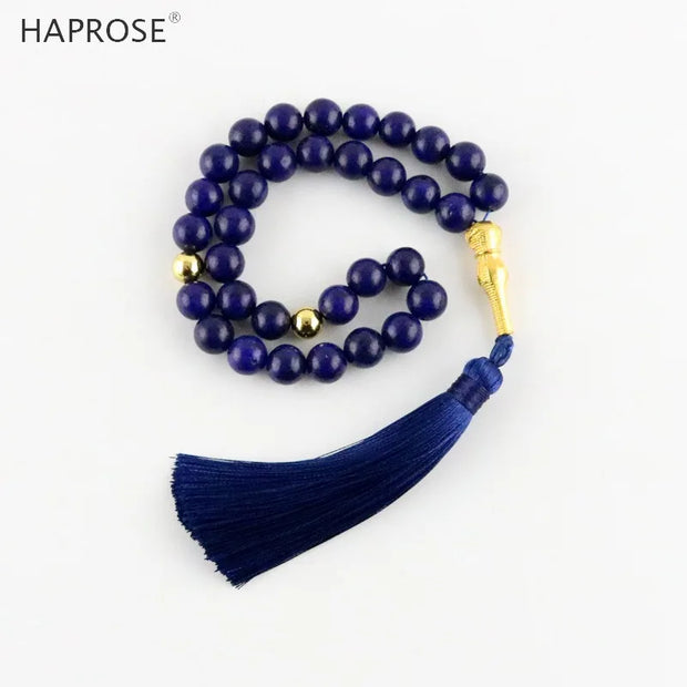 Natural Lapis lazuli Stone  33 99 Tasbih Eid Gift For Man Islam Prayer Beads Misbaha Islamic Bracelets Gift