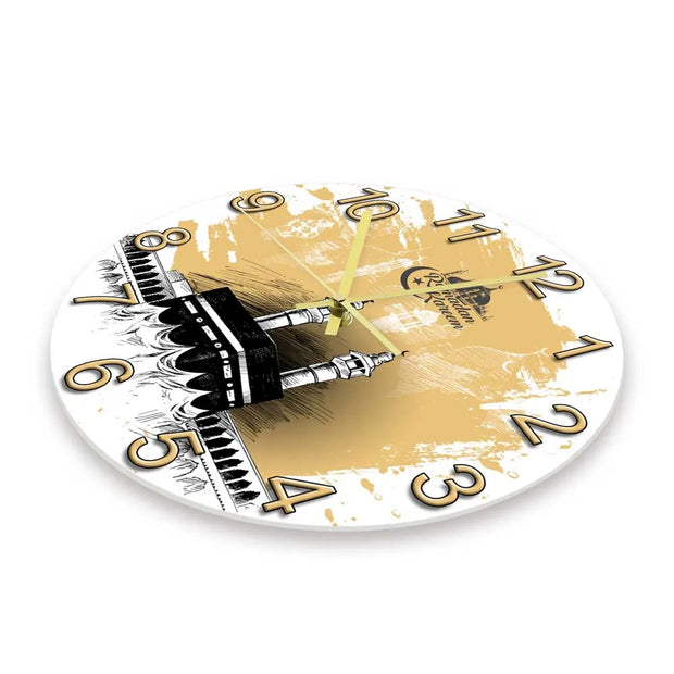 Mecca Holy Kaaba Modern Design Silent Wall Clock Ramadan Kareem Mosque