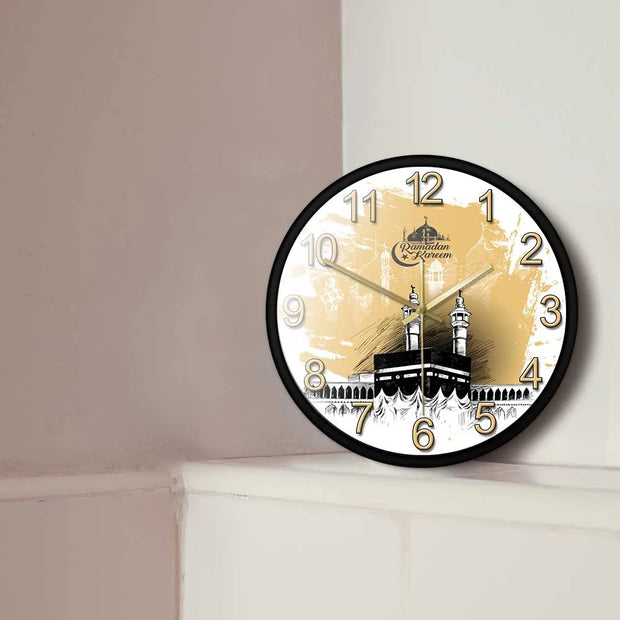 Mecca Holy Kaaba Modern Design Silent Wall Clock Ramadan Kareem Mosque