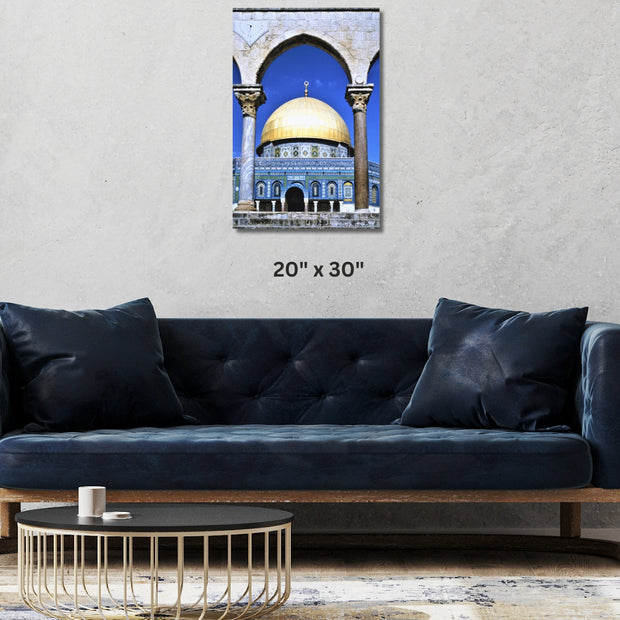  Islamic Wall Art Masjid Stretched Canvas Haram al- Sharif, or Temple Mount in Jerusalem  Islamic Canvas and Giftware  16″ x 24″ (Vertical) / 1.18"-20″ x 30″ (Vertical) / 1.18"-30" x 40" (Vertical) / 1.18"-40" x 60" (Vertical) / 1.18"