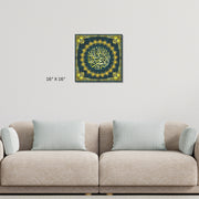 Islamic calligraph La-ilaha-illallah-muhammadur-rasulullahy Green and Gold Stretched Canvas