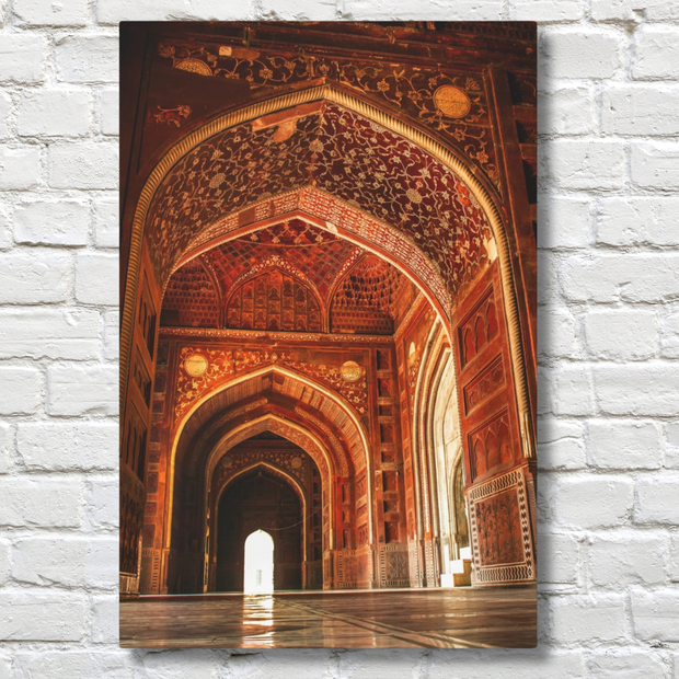  Masjid Mosque at the Taj Mahal. Agra, Uttar Pradesh, India Islamic Wall Art Stretched Canvas  Islamic Canvas and Giftware  16″ x 24″ (Vertical) / 1.18"-20″ x 30″ (Vertical) / 1.18"-30" x 40" (Vertical) / 1.18"-40" x 60" (Vertical) / 1.18"