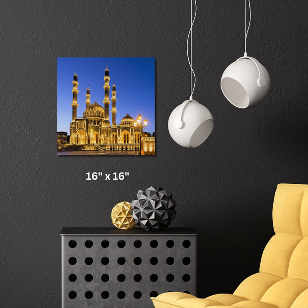  Masjid New mosque in Baku Stretched Canvas Islamic Wall Art  Islamic Canvas and Giftware  12″ x 12″ / 1.18"-16″ x 16″ / 1.18"-24″ x 24″ / 1.18"-30″ x 30″ / 1.18"