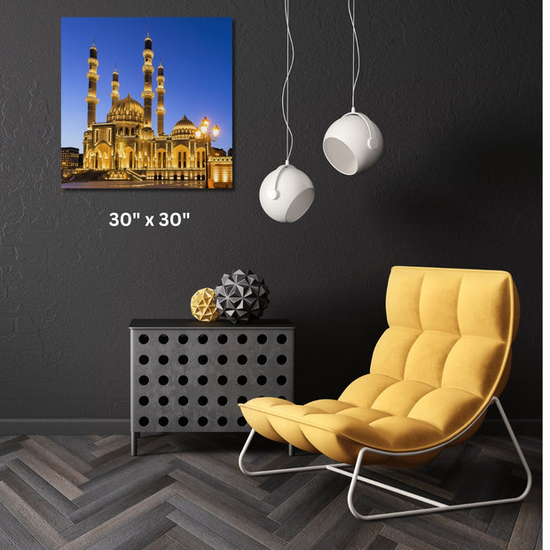  Masjid New mosque in Baku Stretched Canvas Islamic Wall Art  Islamic Canvas and Giftware  12″ x 12″ / 1.18"-16″ x 16″ / 1.18"-24″ x 24″ / 1.18"-30″ x 30″ / 1.18"