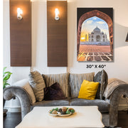  Masjid Stretched Canvas Sunrise at Taj Mahal Islamic Wall Art  Islamic Canvas and Giftware  16″ x 24″ (Vertical) / 1.18"-20″ x 30″ (Vertical) / 1.18"-30" x 40" (Vertical) / 1.18"-40" x 60" (Vertical) / 1.18"