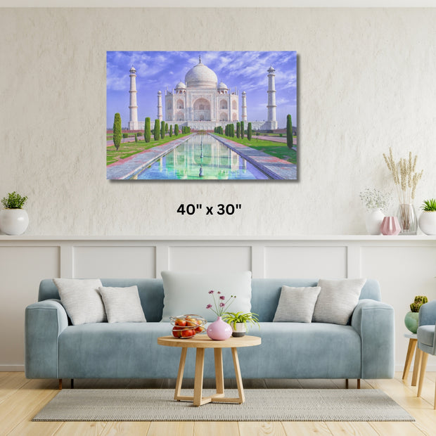 Masjid  Stretched Canvas Taj Mahal at morning light with reflection in water