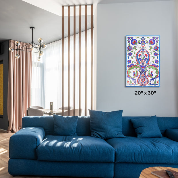 Ottoman textile floral Stretched Canvas wall art