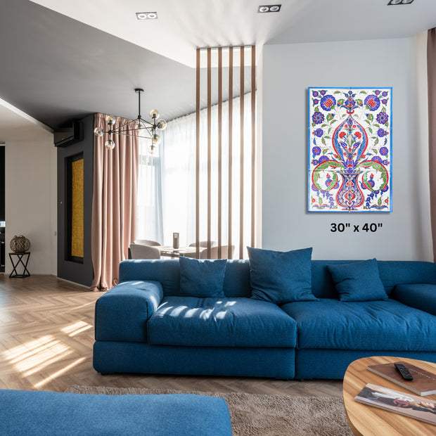 Ottoman textile floral Stretched Canvas wall art