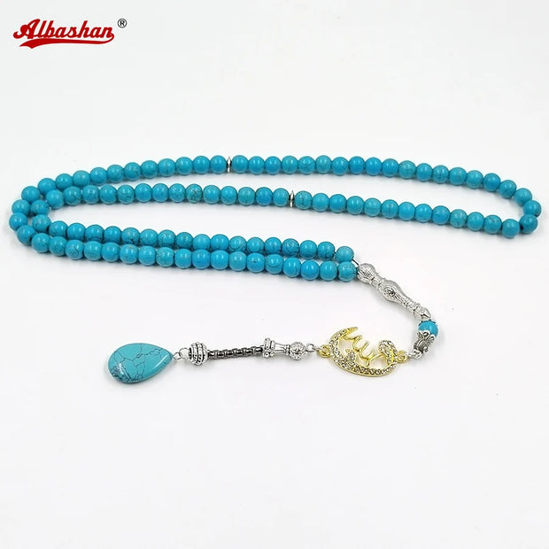 Tasbih Turquoises stone 99 100 Prayer Beads Misbaha Islamic Eid Gift  bracelets