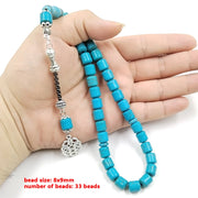 Tasbih blue Turquoise  33 99Prayer Beads Barrel  Eid gift