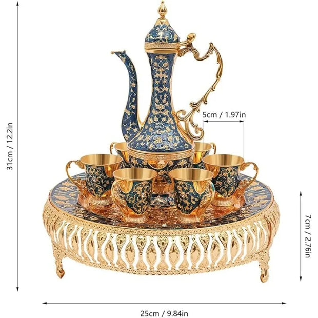 Vintage Coffee Cup Set Shiny Crystal Court Luxury Tea Set