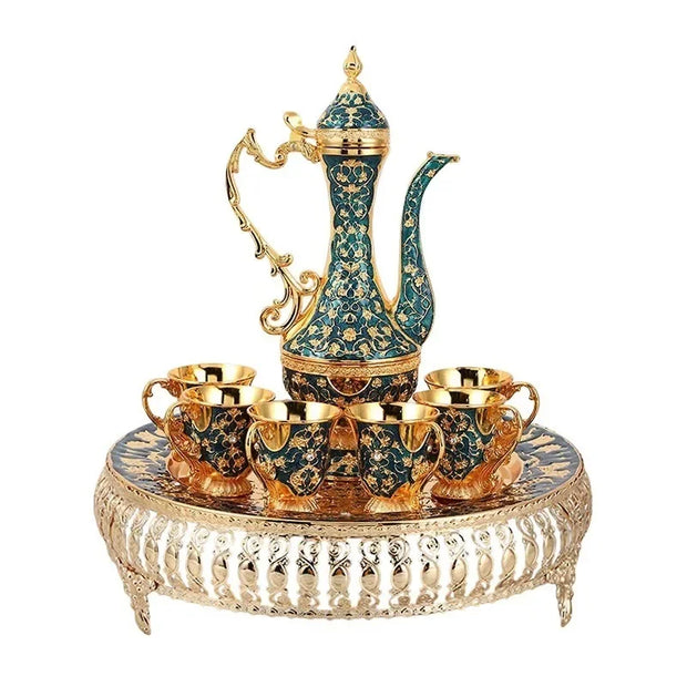 Vintage Coffee Cup Set Shiny Crystal Court Luxury Tea Set