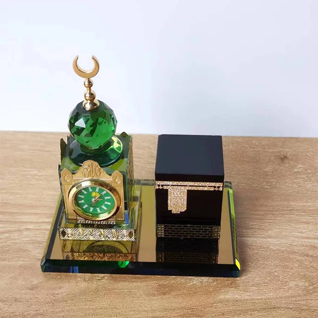 Saudi Arabian Style Mecca Mosque Kaaba Mecca Bell Tower Crystal Model