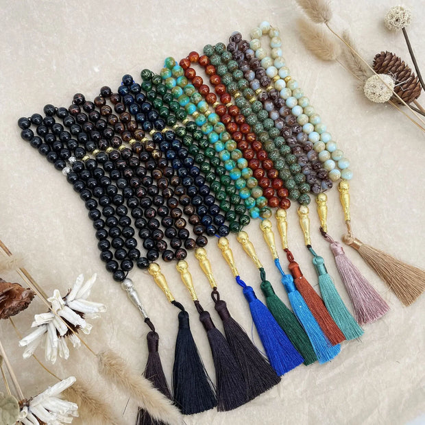 Handmade 10mm 33 Beads Glass  Ramadan Tasbih Islamic Arab Prayer Beads
