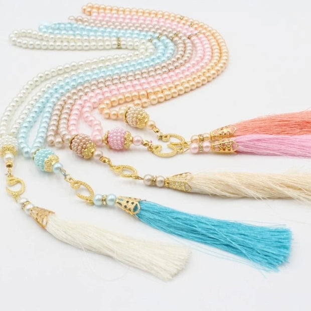 6mm 99 Glass Pearls Tassel  Islamic Prayer Beads