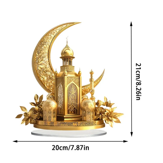 Ramadan Table Decorations Eid Mubarak Islamic 2d Moon Castle Sign For Home