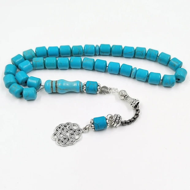 Tasbih blue Turquoise  33 99Prayer Beads Barrel  Eid gift